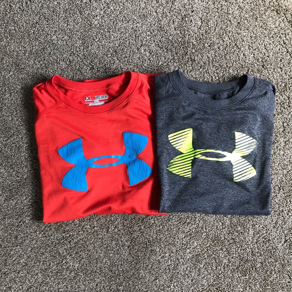 2 boys size medium Under Armour shirts